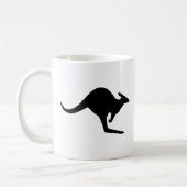 Mug Kangourou de prudence noir et blanc (Gauche)
