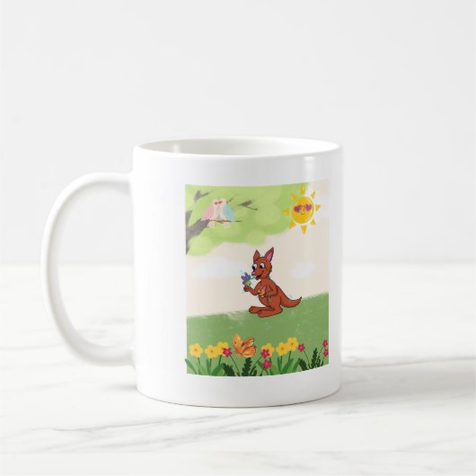 Mug Kangourou heureux dans la forêt (Gauche)