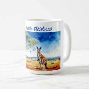 Mug Kangourou sous un eucalyptus avec des boules de No