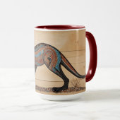 Mug Kangourou sur le thème des Aborigènes d'Australie (Devant droit)