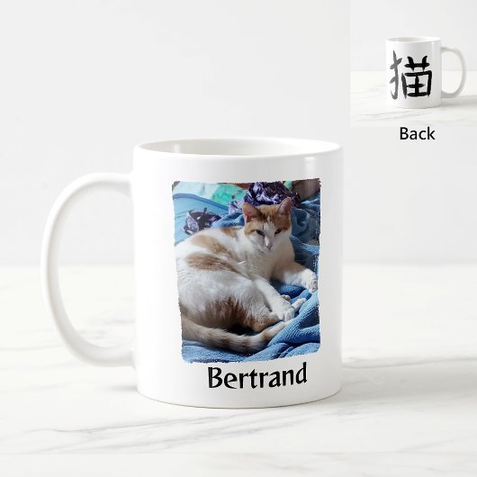 Mug Kanji de chat avec photo personnalisable