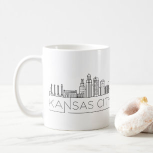 Mug Kansas City, Nebraska  Ligne Skyline Stylisée Vil