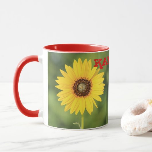 Mug Kansas Sunflower café Mug/Coupe (Avec donut)