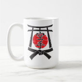 Mug Karate - Torii gate, Sun and Kanji  (Gauche)