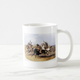 Mug Karl Bodmer - course de chevaux des Sioux