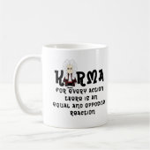 Mug Karma et Law-V2 de Newton 3ème (fond clair) (Gauche)