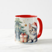 Mug Kat in kerststemming. Mok (Voorkant rechts)