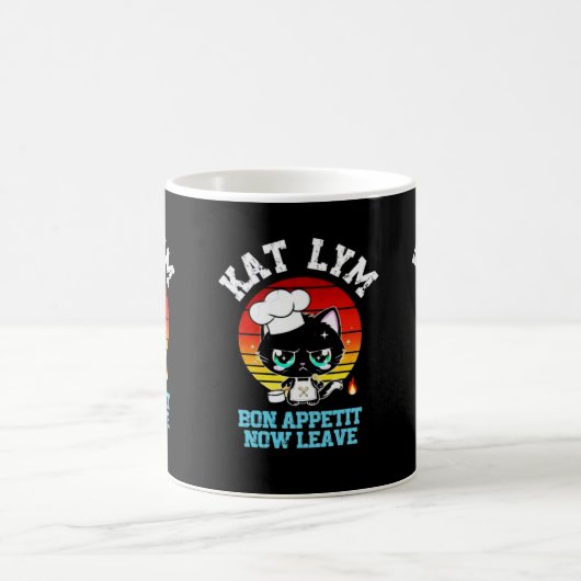 Mug Kat Lym Sarcastic Chef Cat - Bon Appetit Now Leave (Centre)