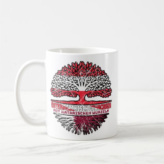 Mug Katar Katarisch Österreichisch Österreich Baum (Gauche)
