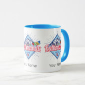 Mug Kathmandu Mountains Népal Retro Flags Souvenir (Devant droit)