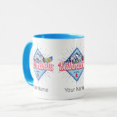 Mug Kathmandu Mountains Népal Retro Flags Souvenir (Devant gauche)