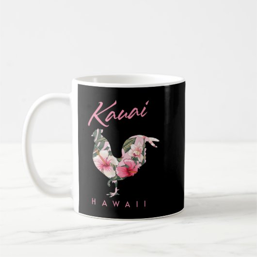 Mug Kauai Hawaii Fleur Hibiscus Poulet Amoureux Souven (Gauche)