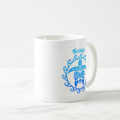 Mug Kauai, tortue tribale bleue de l'océan (Devant droit)