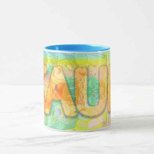 Mug Kaur - 2 floraux - bleu (Centre)