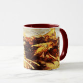 Mug Kaur - art historique sikh #5 - rouge foncé (Devant droit)