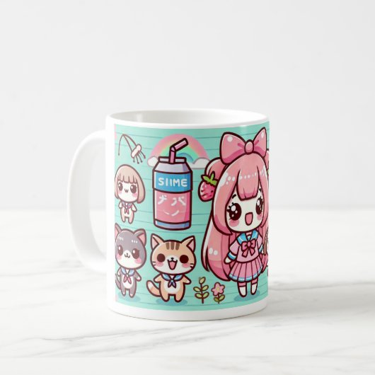 Mug kawaii anime tierno (Devant gauche)