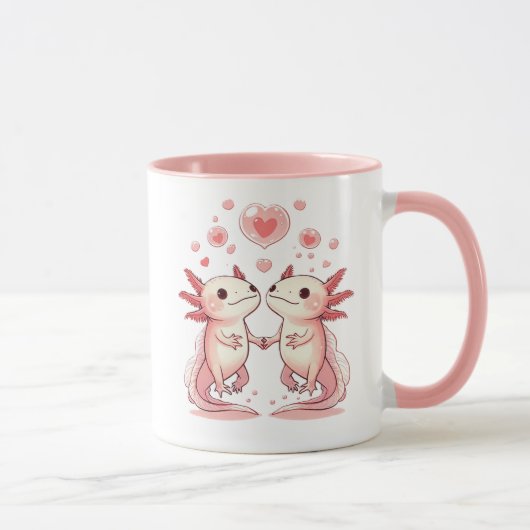 Mug Kawaii Axolotl Love : de belles créatures aquatiqu (Droite)