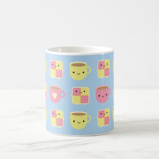 Mug Kawaii Battenberg Cake & Cup of Tea (Centre)