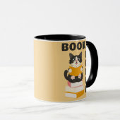 Mug Kawaii Book Lover Back to School Cartoon Cat Reads (Devant droit)