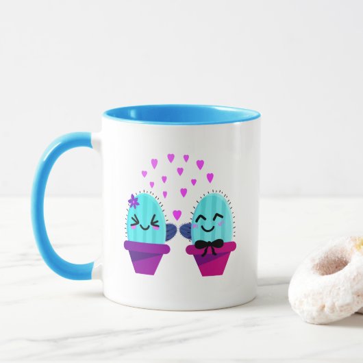 Mug kawaii cactus amour (Avec donut)
