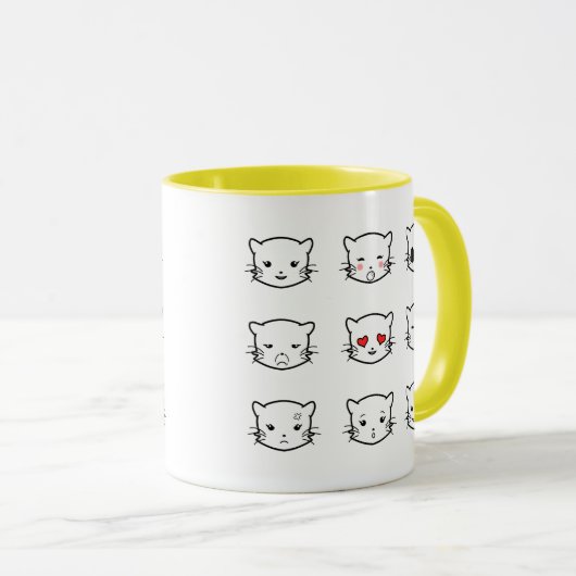 Mug Kawaii Cat Emoji (Devant droit)