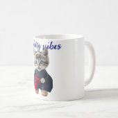 Mug 😻 Kawaii Cat in Blue Kimono - Japanese Style Art (Devant droit)
