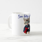 Mug 😻 Kawaii Cat in Blue Kimono - Japanese Style Art (Devant gauche)