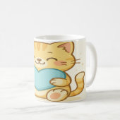 Mug Kawaii Chat Avec Coeur (Devant droit)