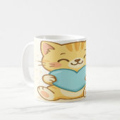 Mug Kawaii Chat Avec Coeur (Devant gauche)