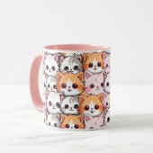 Mug Kawaii Chat félin Kitten visage animal de compagni (Devant gauche)