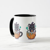 Mug Kawaii Chat Goth Halloween (Devant gauche)