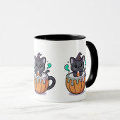 Mug Kawaii Chat Goth Halloween (Devant droit)