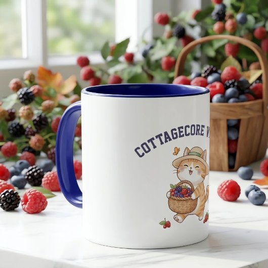 Mug Kawaii Chat Jardinier Baies d'Été