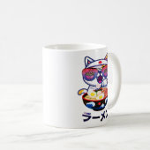 Mug Kawaii Chat Manger Ramen - Jolies nouilles japonai (Devant droit)