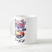 Mug Kawaii Chat Manger Ramen - Jolies nouilles japonai (Devant gauche)
