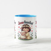 Mug Kawaii Christian "Jesus aime Ewe" Pastel Design (Centre)