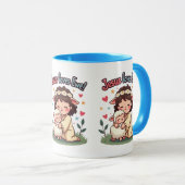Mug Kawaii Christian "Jesus aime Ewe" Pastel Design (Devant droit)