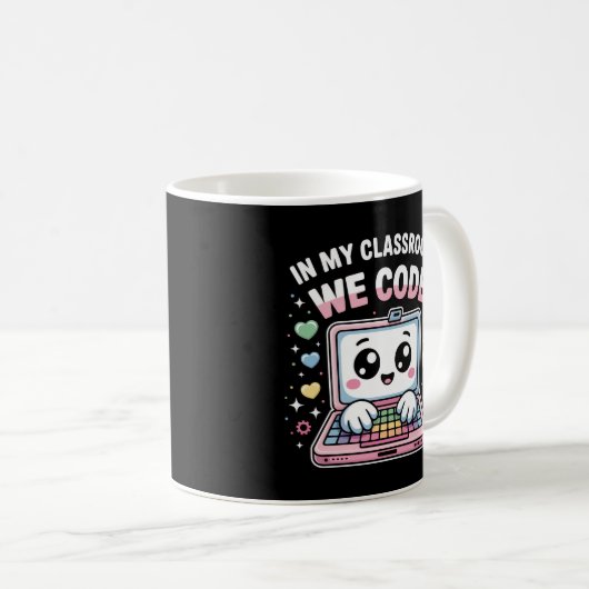 Mug Kawaii Coding Laptop – Cute Computer Science (Devant droit)