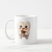 Mug Kawaii Dents Mangeant du Chocolat. (Gauche)