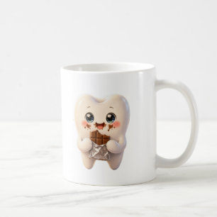 Mug Kawaii Dents Mangeant du Chocolat.