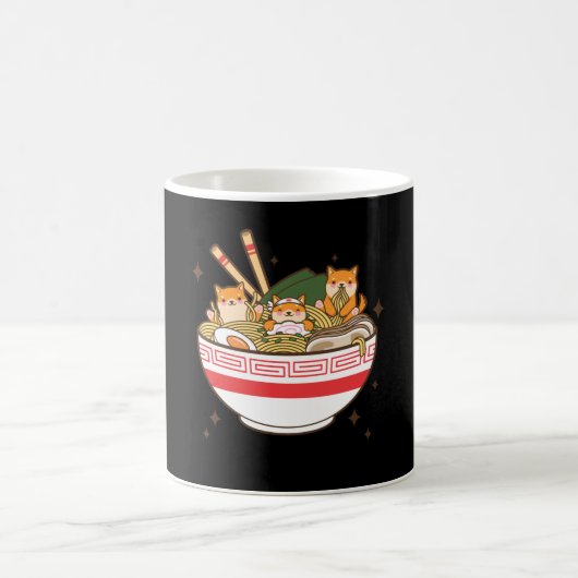 Mug Kawaii dogs eating Ramen (Centre)
