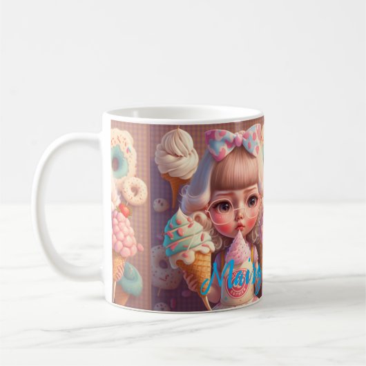 Mug Kawaii fille mignonne avec des glaces (Gauche)