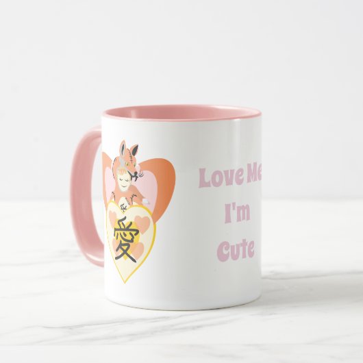 Mug Kawaii Foxy Cosplay Love Heart (Devant gauche)