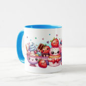 Mug Kawaii fraises et amis de la crème glacée (Devant gauche)