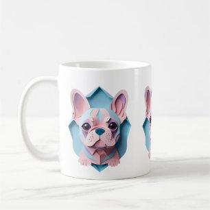 Mug Kawaii French Bulldog Pastel Papier Coupe Art