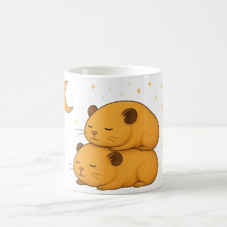 Mug Kawaii hamster de dessin animé endormi sous la lun