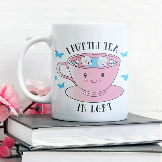 Mug Kawaii I Put the Tea in LGBT (Je mets le thé dans