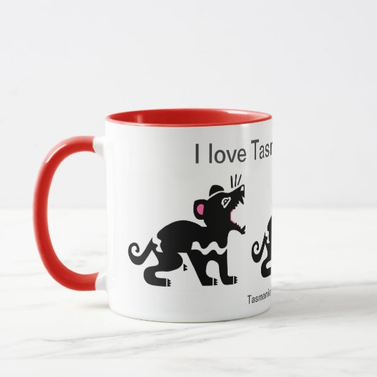 Mug Kawaii - J'aime les DIABLES Tasmaniens - Amoureux (Gauche)