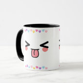 Mug kawaii joli visage sourire muet (Devant gauche)