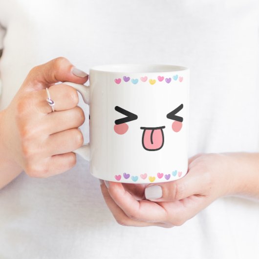 Mug kawaii joli visage sourire muet